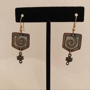 Artisan enamel earrings.